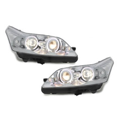 Faróis Angel Eyes Fundo Cromado Citroen C4 (2004-2007)