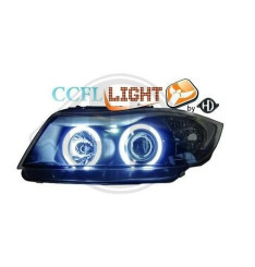 Faróis Angel Eyes CCFL Fundo Preto BMW E90 (2005-2008)