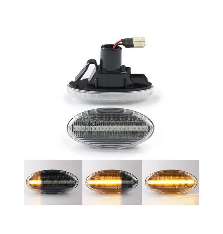 Farolins Laterais LED Dinâmico Transparente Mazda 2, 3, 5, MPV Farolins Laterais LED Dinâmico Transparente Mazda 2, 3, 5, MPV