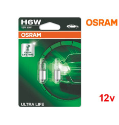 Lâmpadas Halogéneo H6W BAX9s Ultra Life Osram - Pack Duo Blister