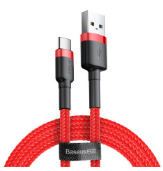 Cabo USB-A para USB-C 1M 3A Vermelho Baseus