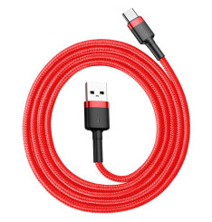 Cabo USB-A para USB-C 1M 3A Vermelho Baseus