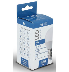 Lâmpada LED E27 G45 6W 480lm 230V