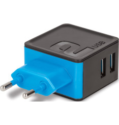 Carregador USB 2 Portas 3.4A Preto e Azul TC-04 Forever