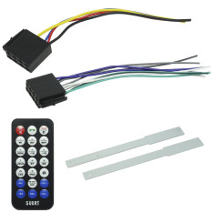 Auto Rádio MP3 Bluetooth Dual USB AUX Micro SD FM 4x50w Svart S500 ISO