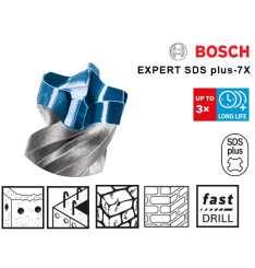 Broca EXPERT SDS Plus-7X Bosch 7mm x 200mm x 265mm Alvenaria e Betão