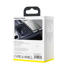 Carregador Isqueiro Duplo USB-C e USB-A 65W QC+PPS Cinzento Baseus