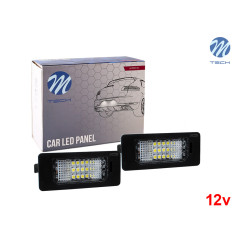 Farolins Matrícula em LED 18 SMD Audi A3 8P, A4 B6,B7, A6, A5, Q7, A8, RS4 M-Tech