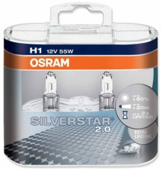 H1 OSRAM Silverstar 2.0 H1 DUO - 55W Halogéneo